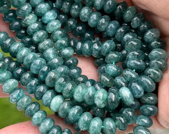 Grandidierite Rondelle Bead Strand, 15" 8x4mm | Oval Grandidierite 8mm Beads |  Centerdrilled Grandidierite Rondelle Bead, Rare