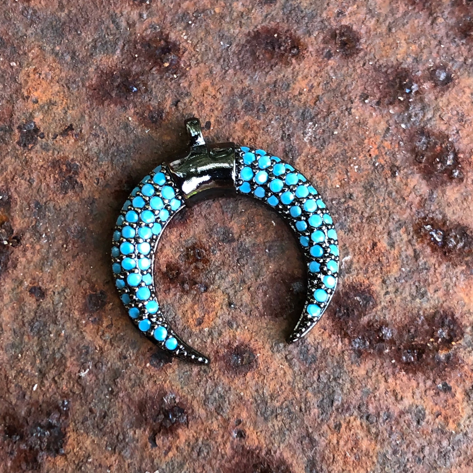 Navajo Naja Crescent Moon Symbol Naja Pendant Drop Etsy