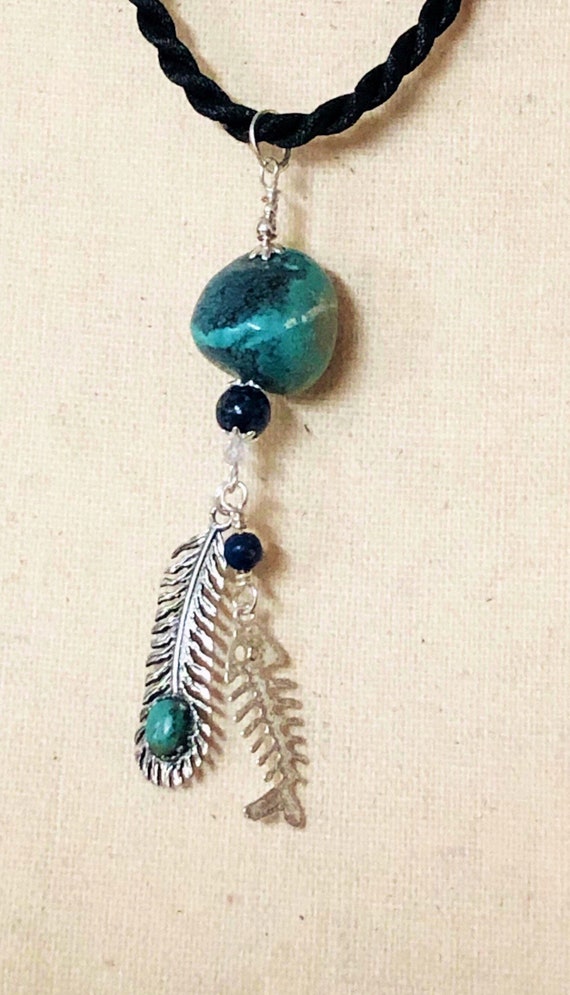 Sterling Silver Reconstituted Turquoise Nugget December Charm Sterling Silver Reconstituted Turquoise Nugget December Charm