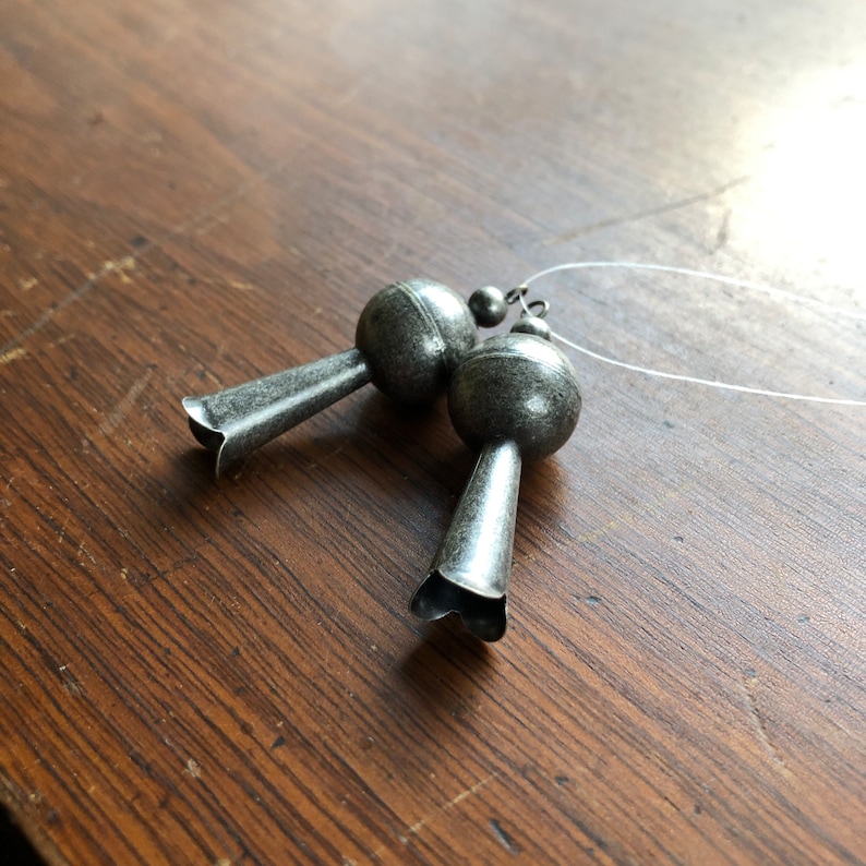 Squash Blossom Drop Antique Silverplated Brass 40x15mm Etsy