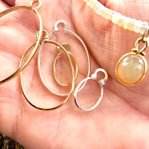 Oval Wire Cinch Mount 14k Goldfilled & Sterling Settings, 40x30, 33x17, 16x12, 14x10mm, 12x10mm, Wire Mounts for DIY Jewelry, photo lockets