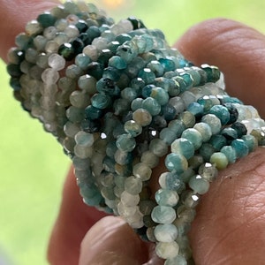 50pcs Faceted Grandidierite Rondelle // Faceted Grandidierite 3mm Beads // Centerdrilled Grandidierite Rondelle Bead, 50pcs