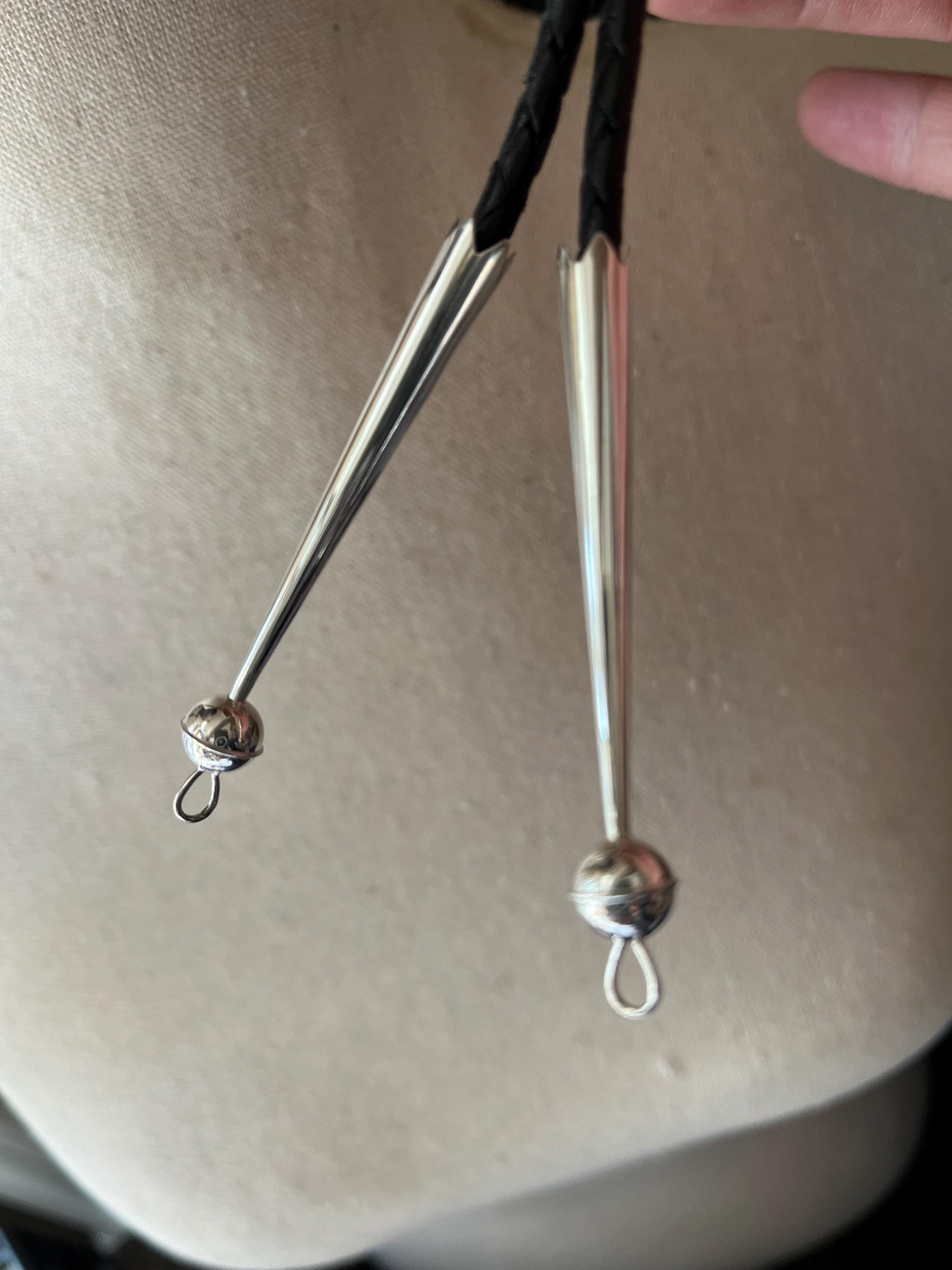 Bolo Tips Bolo Tip With Loop & Ball, Sterling Silver, Long 60x8.5mm, Seamless ...
