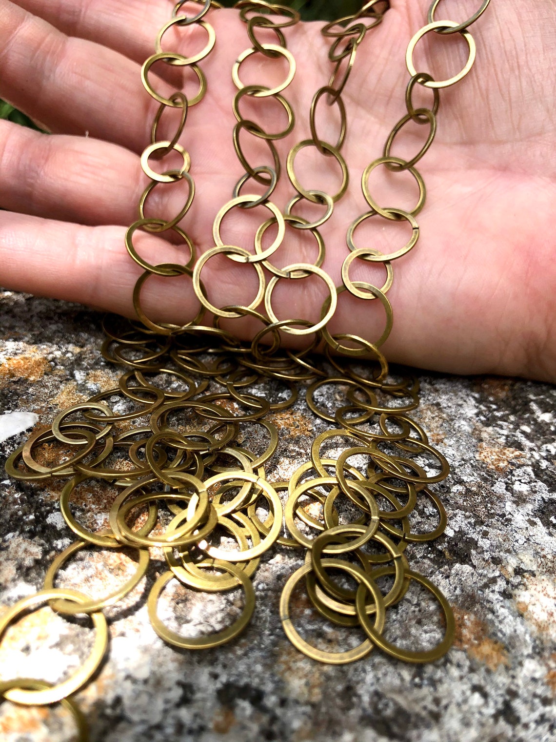 Antique GP Brass Round Chain by the Foot / 10mm and 14mm Round Etsy