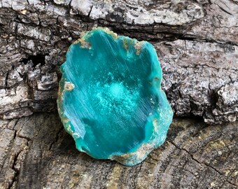 Turquoise Slab, Vintage, Old Stock, USA 54.96ct, 10.78g, Rich Dark Color, Lapidary | DIY Turquoise Slab | Quality Sunbell, Maisel Kingman AZ