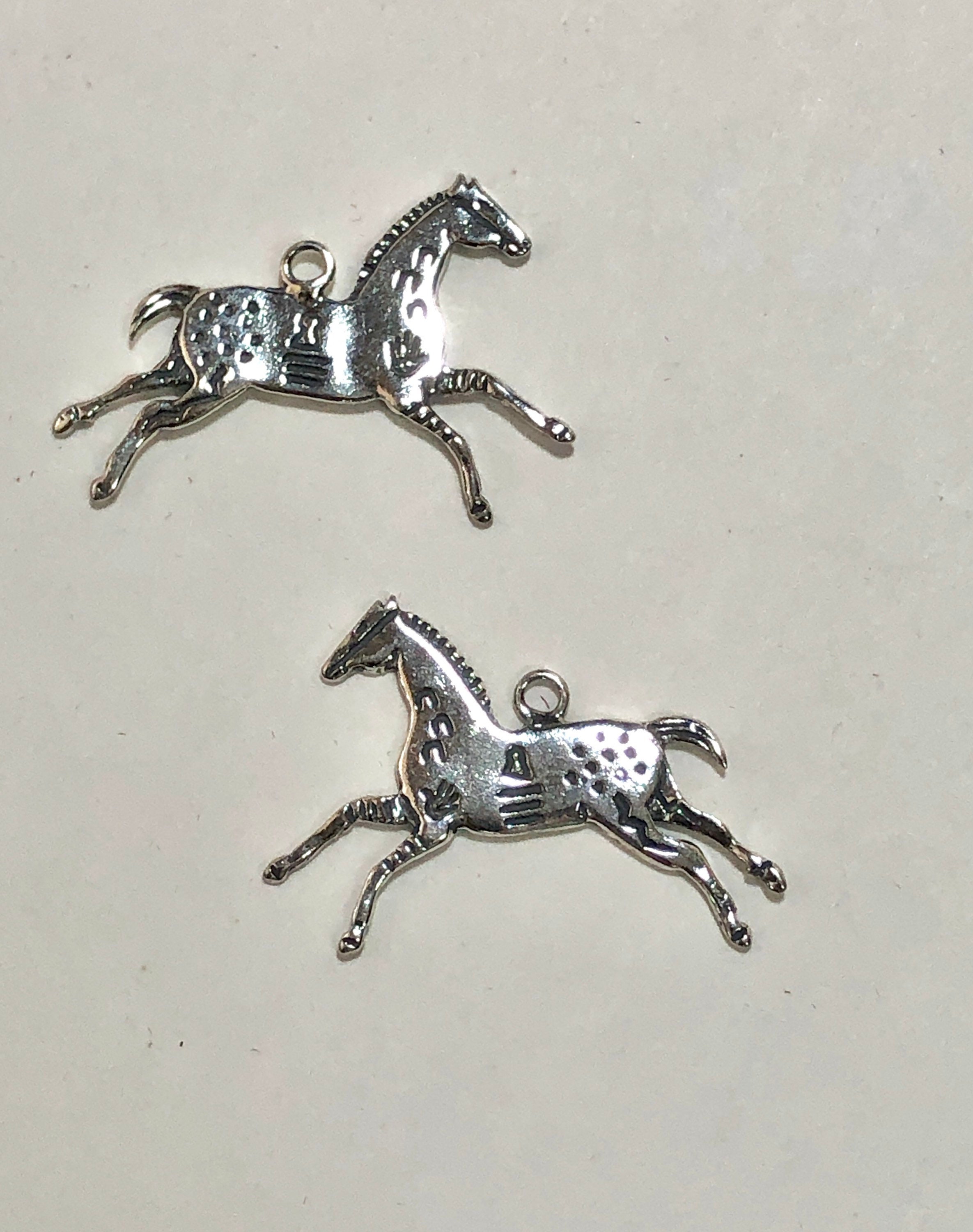 Horse Pendant Sterling Silver Horse Charm Drop Appaloosa - Etsy
