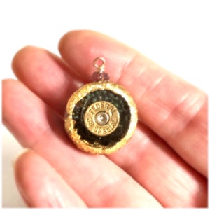 Bullet Casing Acorn Cap Pendant Set, 3 pc | Bullet Jewelry | Acorn .38 Sp Bullet Casing Drops for DIY Earring and Pendant or Finished Set