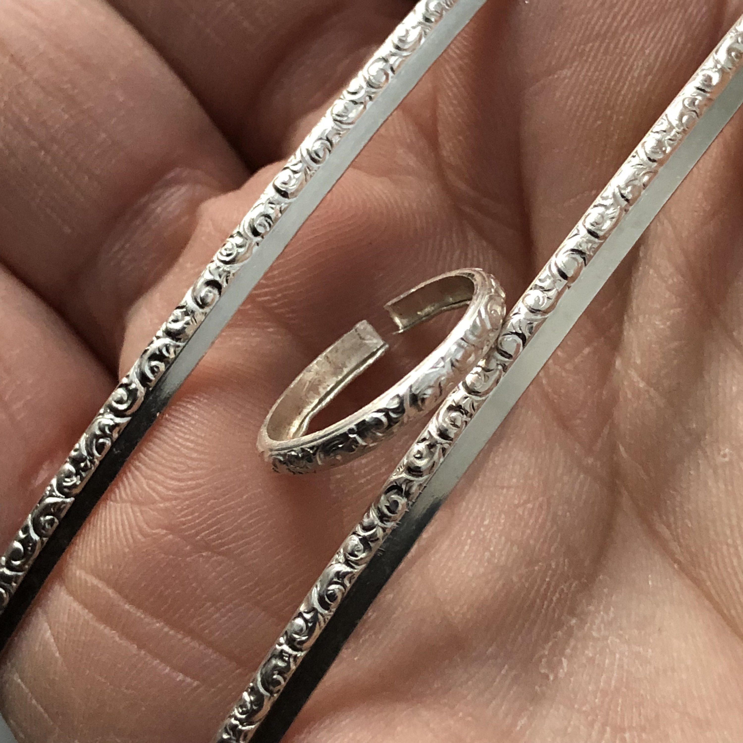 1pc Fine Silver 999 Cast Bezel wire - Silver Gallery wire - 2.63 Inch  (67mm) x 4.5mm