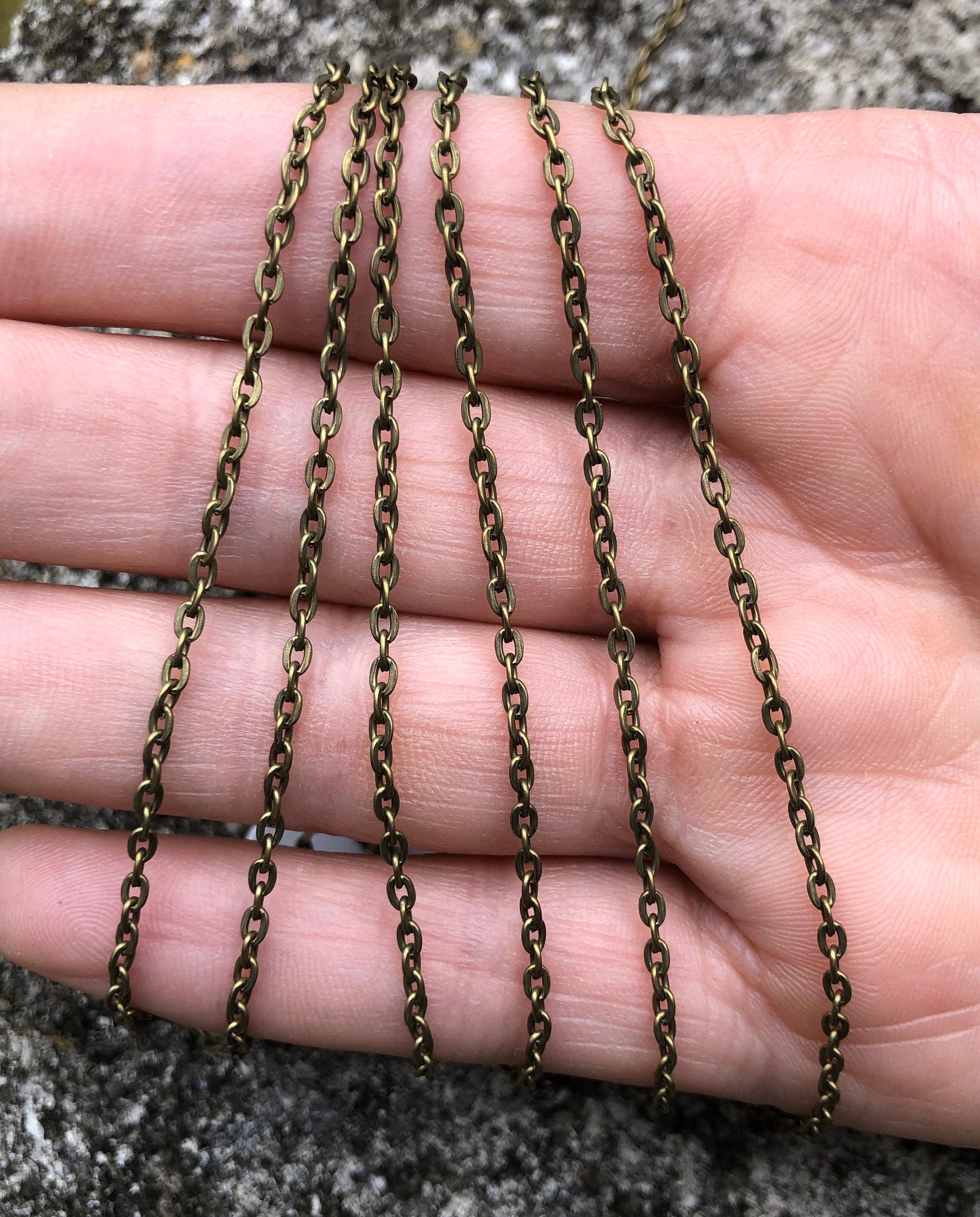 Antiqued Brass Curb Chain, 5mm, Unfinished, by The Foot