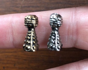 Squash blossom Cone ends, antique silver or gold-plated brass “pewter”, 16.5x7mm | diy southwestern, gifts, earrings, 6pcs, diy jewelry