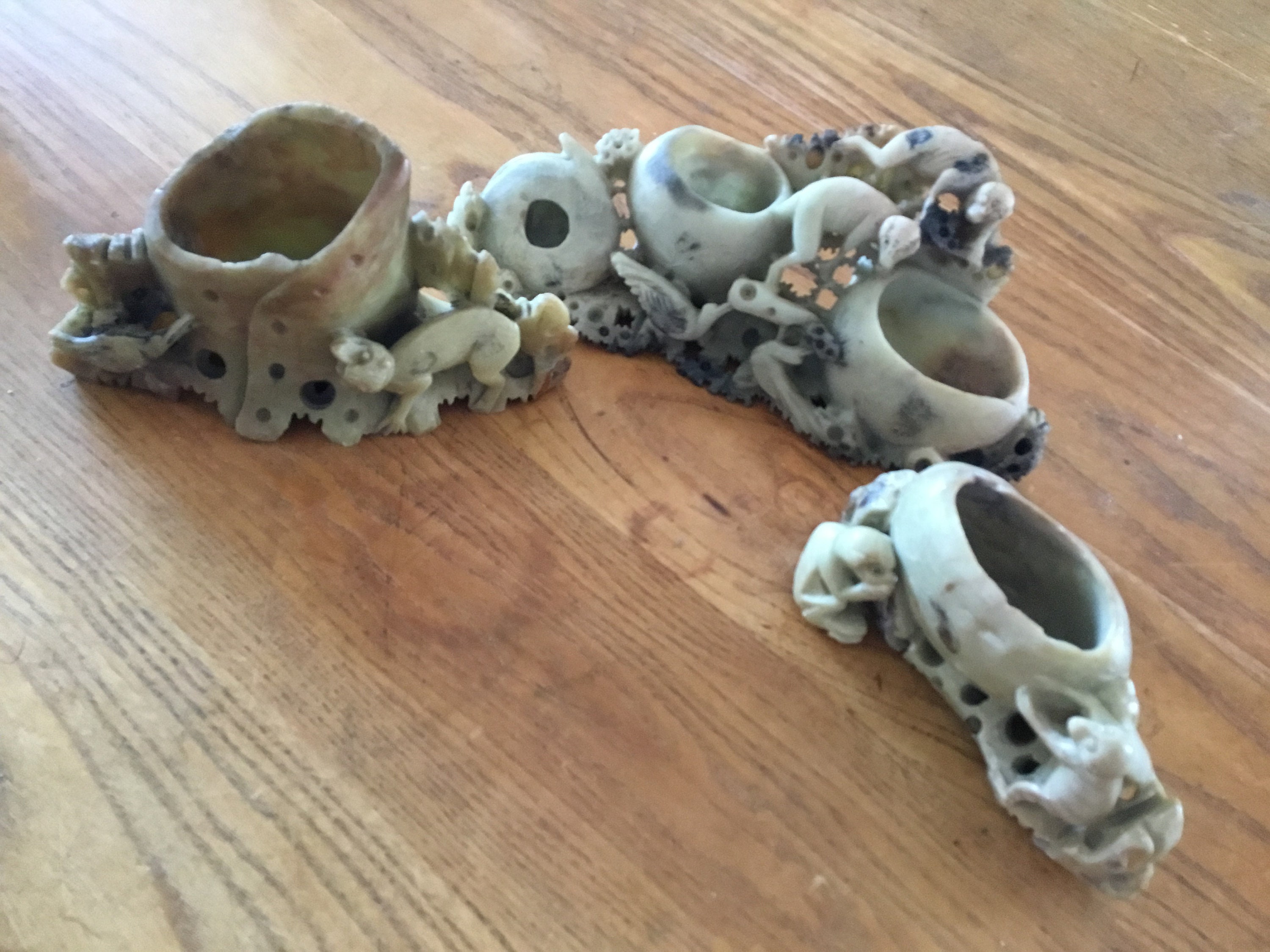 Stone carved vase set Etsy