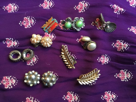 Vintage French earrings clips - image 1