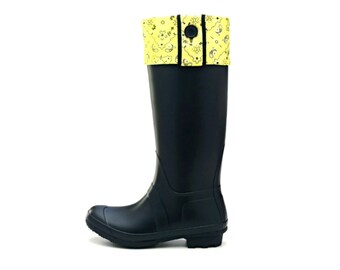 Yellow Bandana Brimmins®  Boot Cuffs for Tall Boots and Rain Boots