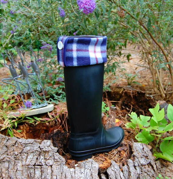 Blau Stiefelamp; Hohe Manschetten Regenstiefel Karierte Brimmins® Boot Für roeWdQCxBE