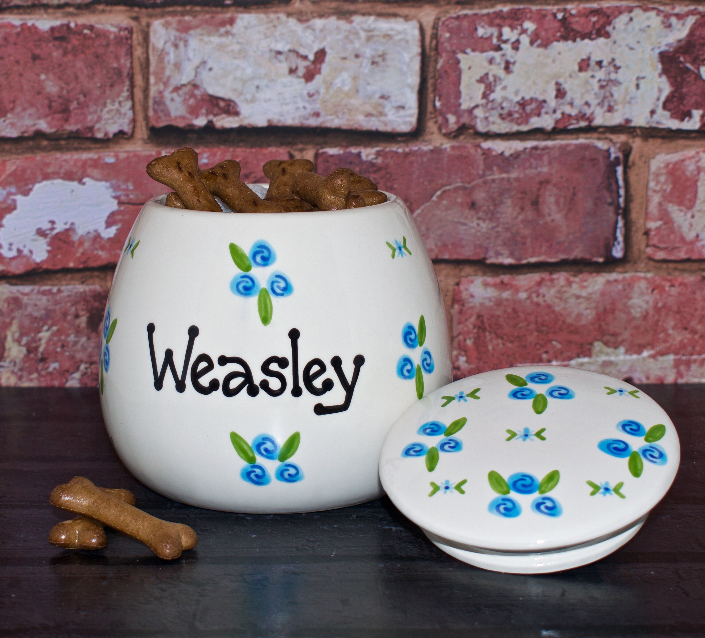 Small pet treat jar personalised dog treat jar jar Etsy