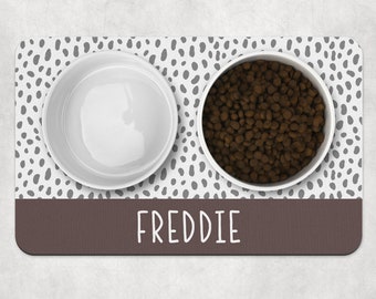 Dog Bowl Mat, Personalised Pet Bowl Mat, Customised Bowl Mat, Brown Dog Food Mat, Puppy Bowl Mat, Cat Kitten Mat, Dog Mat, Dog Lover Gift