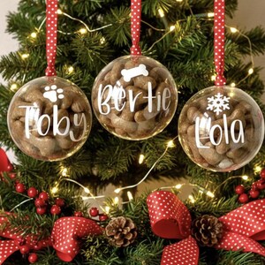Dog Christmas Gift, Personalised Dog Gift, Dog Treat Bauble, Christmas Decoration, Dog Treat, Christmas Gift for my Dog, Stocking Filler image 1