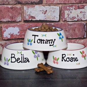 Medium slanted dog bowl, dog bowl, dog food bowl, custom dog bowl, dog feeder, personalised dog bowl, ceramic dog bowl, dog gift, dog bowls