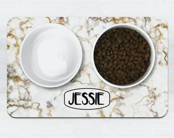 Marble Design Pet Bowl Mat, Customised Bowl Mat, Personalised Dog Bowl Mat, Dog Food Mat, Puppy Bowl Mat, Kitten Mat,Dog Mat Gift, Dog Lover