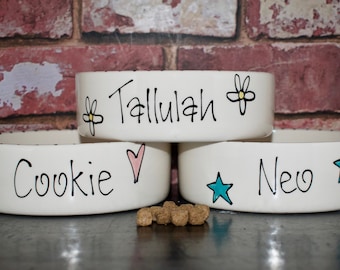 Medium dog bowl, personalised dog bowl, ceramic dog bowl, dog bowl, dog food bowl, dog water bowl, personalised dog gift, custom dog bowl