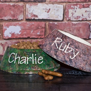 Medium slanted dog bowl, dog bowl, personalised dog bowl, dog food bowl, custom dog bowl, dog feeder, ceramic dog bowl, dog bowls, dog gift