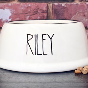 Medium slanted dog bowl, custom dog bowl, dog bowl, personalised dog bowl, dog food bowl, dog feeder, dog bowls, skinny, ceramic dog bowl