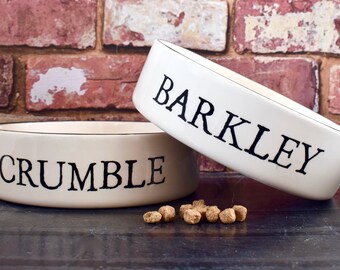 large dog bowl, dog food bowl, dog bowl, personalised dog bowl, ceramic dog bowl, dog food holder, custom dog bowl, dog water bowl, stamped
