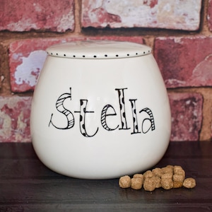 Small pet treat jar, personalised cat treat jar, personalised dog treat jar, cat food storage jar, custom dog jar, jar, dog treat canister