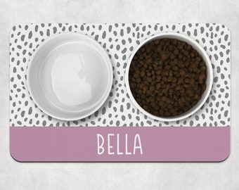 Dog Bowl Mat, Personalised Pet Bowl Mat, Customised Bowl Mat, Mauve Dog Food Mat, Puppy Bowl Mat, Cat Kitten Mat, Dog Mat,Dog Lover Gift