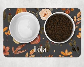 Cottage core mat, Halloween mat, Dog Bowl Mat, Personalised Pet Bowl Mat, Customised Bowl Mat, Dog Food Mat, Puppy Bowl Mat, Cat bowl Mat