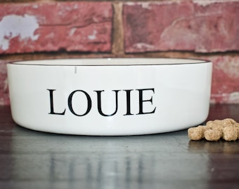 Medium dog bowl, dog bowl, personalised dog bowl, dog food holder, ceramic dog bowl, custom dog bowl, dog water bowl, dog food bowl, classic