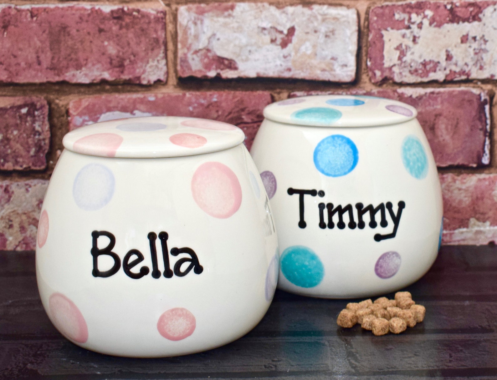 Small pet treat jar jar personalised dog treat jar Etsy