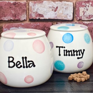 Small pet treat jar, jar, personalised dog treat jar, personalised cat treat jar, custom dog jar, dog treat canister, cat food storage jar