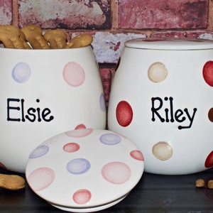 Large personalised dog treat jar, ceramic dog jar, dog canister, dog treat storage, dog food holder, personalised dog jar, dog food storage