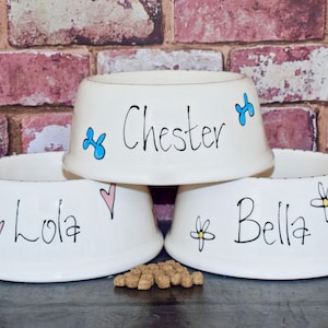 Small slanted bowl, dog bowl, cat bowl, dog food bowl, personalised dog bowl, cat bowl with name, custom dog bowl, ceramic dog bowl