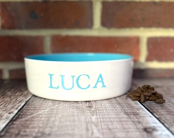 Medium dog bowl, dog food bowl, dog bowl, personalised dog bowl, ceramic dog bowl, dog food holder, custom dog bowl, dog water bowl, stamp