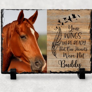 Horse Memorial Slate, Horse Memorial Frame Slate, Pet Memorial Gift, Memorial Plaque, Memorial Gift Outdoor, Horse Memorial Grave Marker