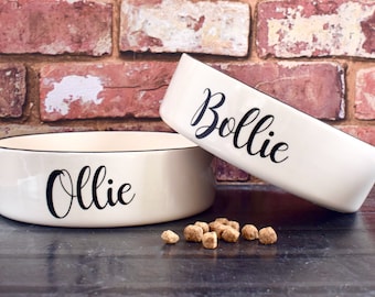 large dog bowl, dog food bowl, dog bowl, personalised dog bowl, ceramic dog bowl, dog food holder, custom dog bowl, dog water bowl, script