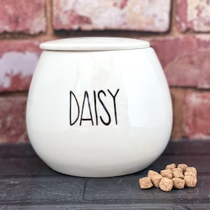 Small pet treat jar, personalised cat treat jar, personalised dog treat jar, cat food storage jar, skinny font jar, jar, dog treat canister