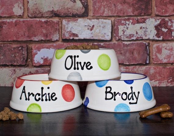Personalized dog bowls etsy hotsell