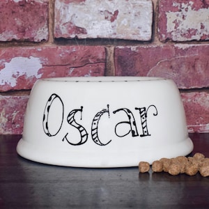 Small slanted bowl, custom dog bowl, dog bowl, cat bowl, personalised dog bowl, cat bowl with name, dog food bowl, ceramic pet bowl, pet dog