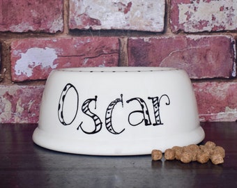 Small slanted bowl, custom dog bowl, dog bowl, cat bowl, personalised dog bowl, cat bowl with name, dog food bowl, ceramic pet bowl, pet dog