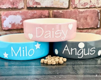 large dog bowl, personalised dog bowl, large dog feeder, custom dog bowl, dog water bowl, dog food holder, ceramic dog bowl, dog food bowl