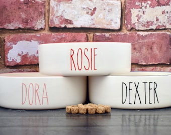 small dog bowl, personalised dog bowl, ceramic dog bowl, custom dog bowl, dog food bowl, dog feeder, cat food dish, cat bowl with name
