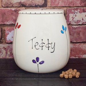 Small pet treat jar, personalised dog treat jar, personalised cat treat jar, custom dog jar, jar, dog treat canister, cat food storage jar