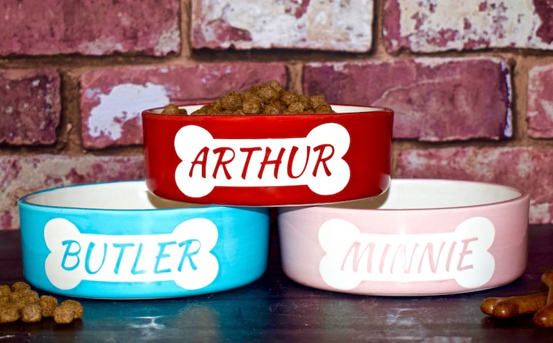 gift small dog bowl personalised dog dish personalised dog bowl dog bowl ceramic dog bowl personalised dog bone bowl dog food bowl