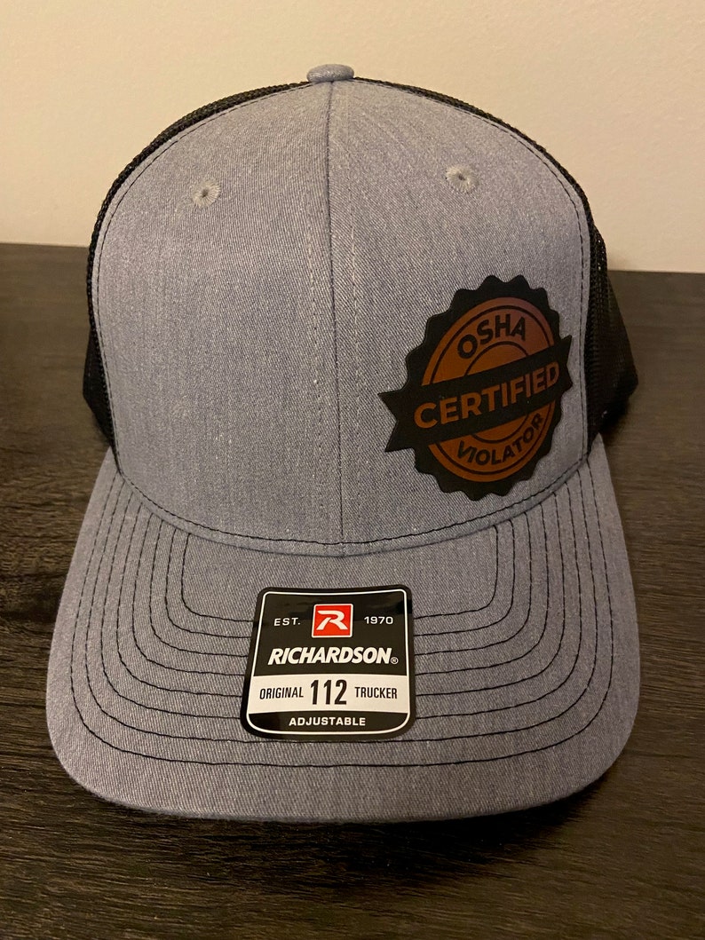 Osha Certified Violator Leather Patch Trucker Hat Richardson 112 - Etsy
