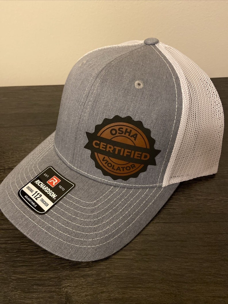 Osha Certified Violator Leather Patch Trucker Hat Richardson 112 - Etsy