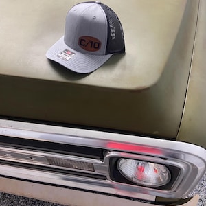 Chevy C/10 truck leather patch Trucker hat