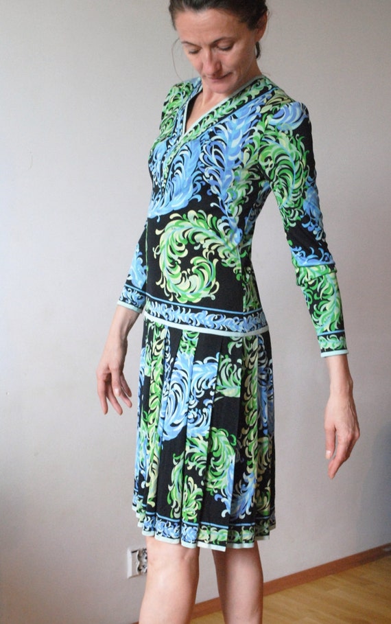 EMILIO PUCCI Silk Jersey Dress from the 70s, Vinta